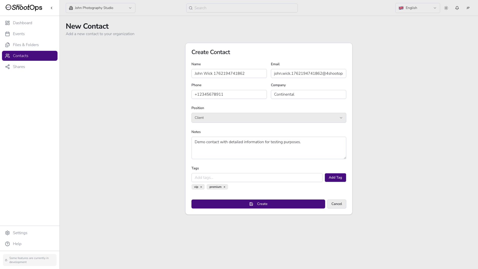 Formulario de contacto completamente completado