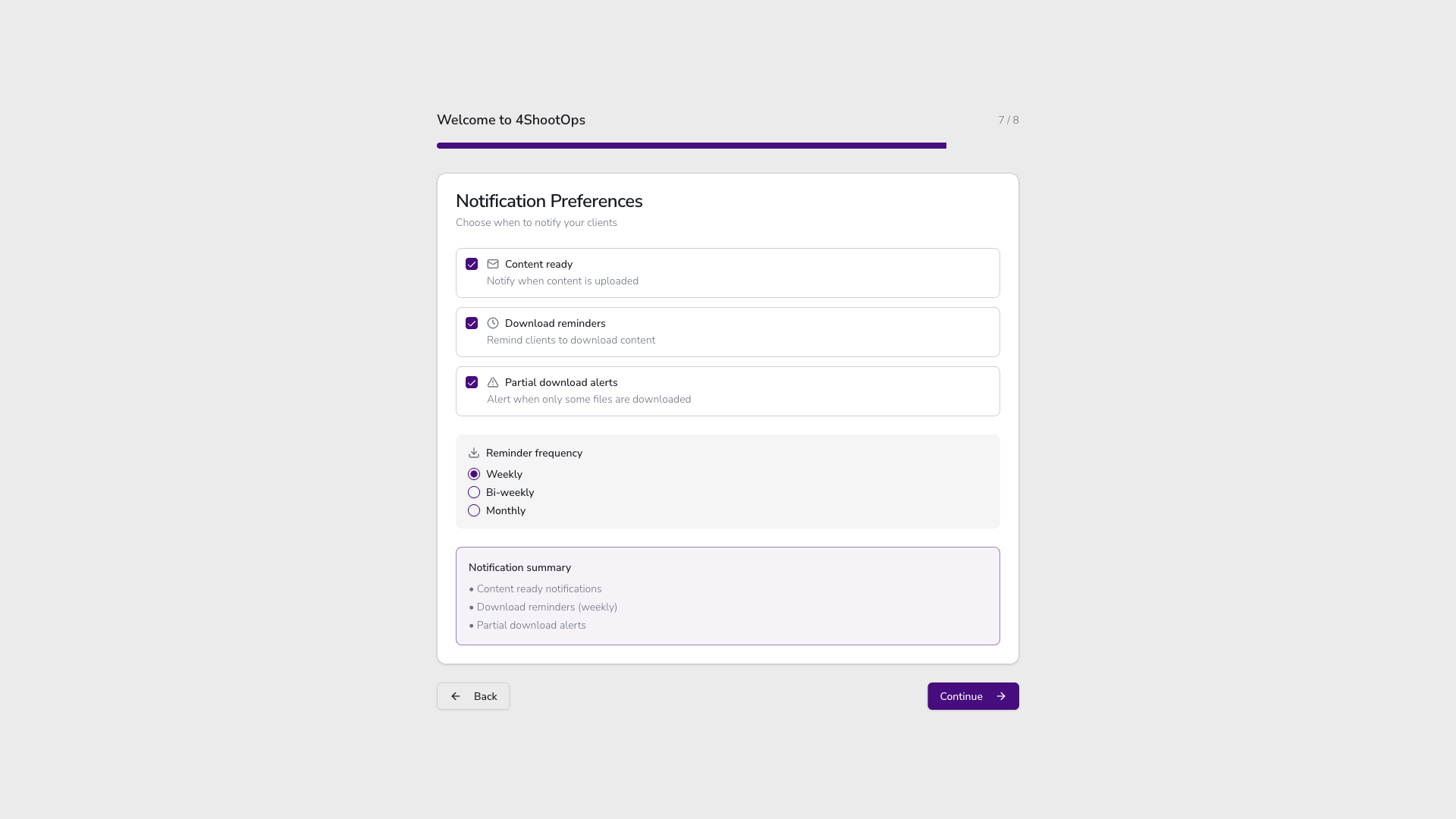 Preferencias de notificación