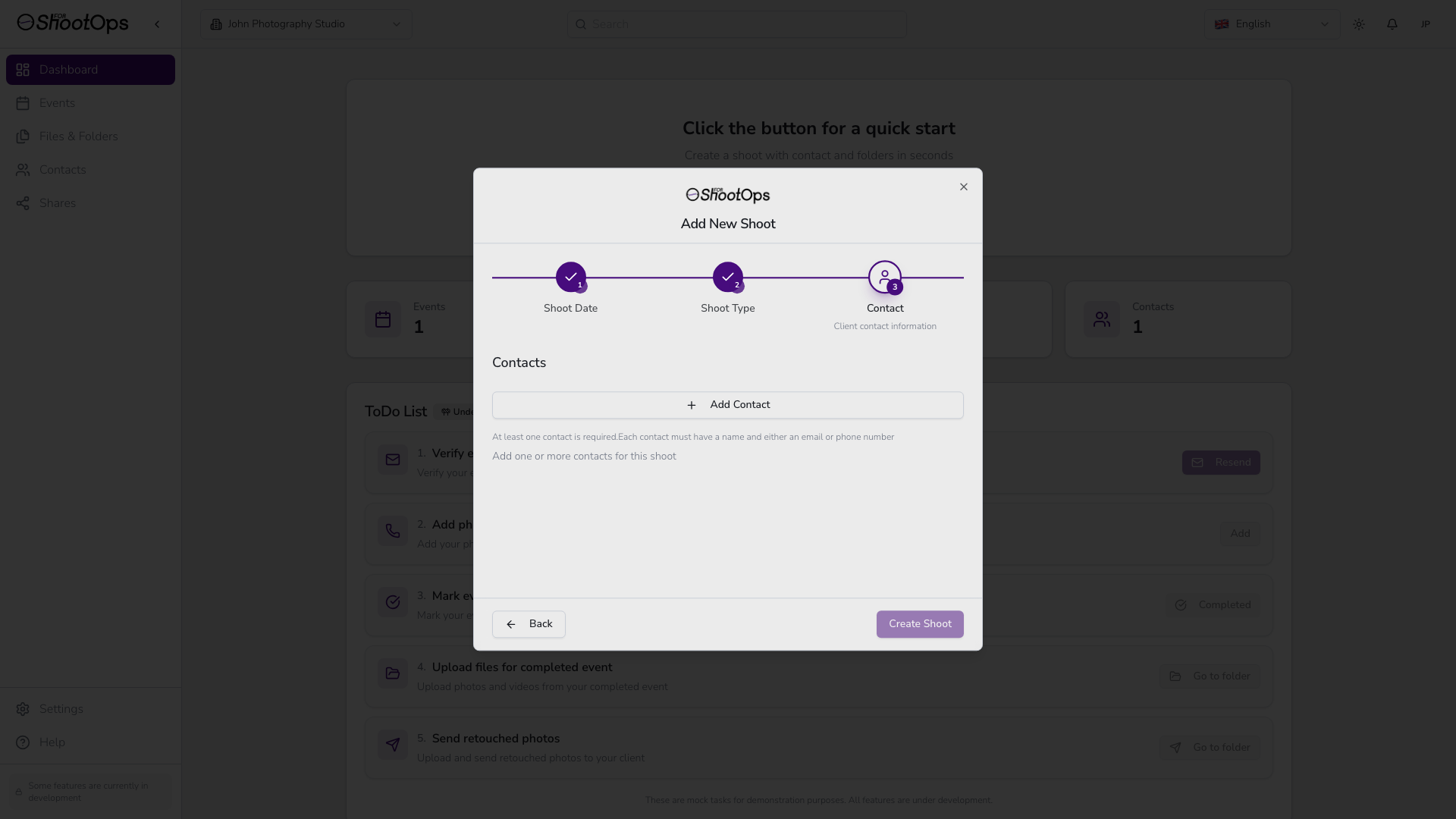 Formulario de contacto del asistente - vacío